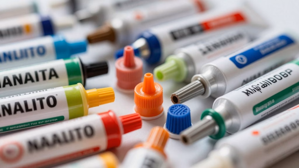 Industrial sealant tubes and cartridges for construction projects.